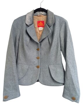 Vivienne Westwood Vintage Blue Wool Blazer 1995 Fall/Winter. EU 44